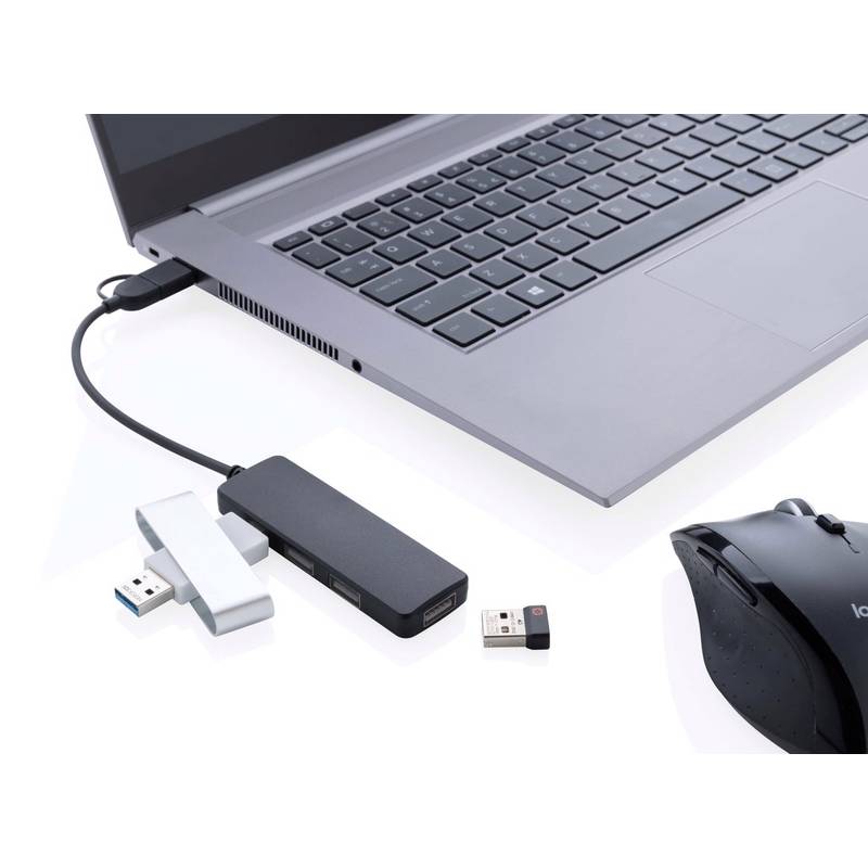 USB hub z RCS recyklovaného plastu USB hub z RCS recyklovaného plastu