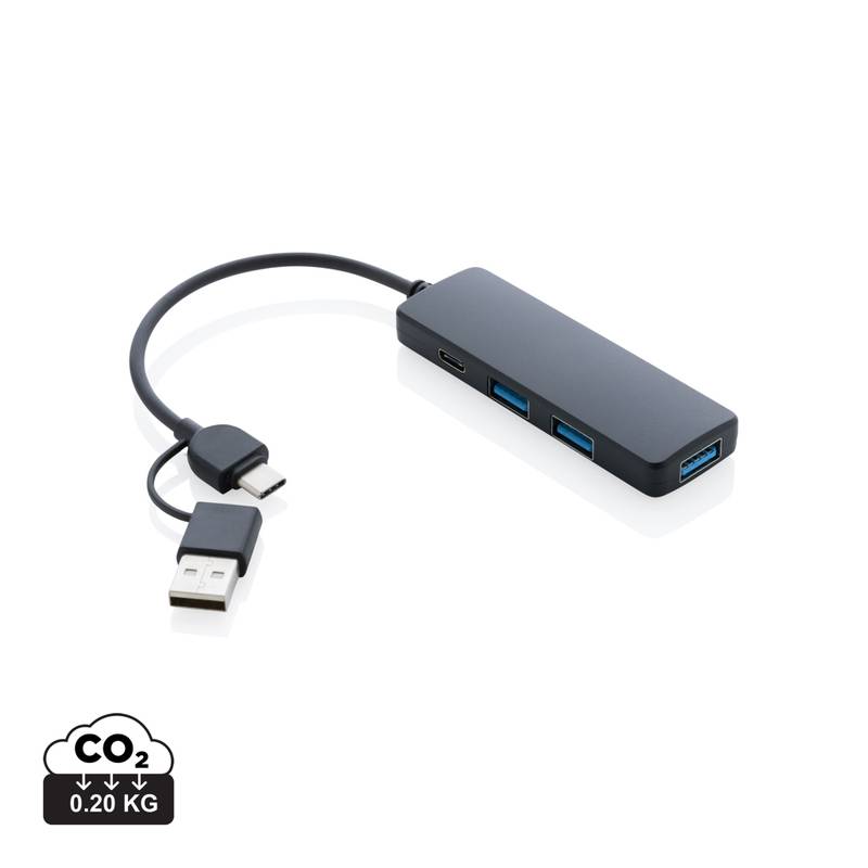 USB hub z RCS recyklovaného plastu USB hub z RCS recyklovaného plastu