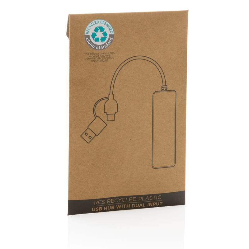 USB hub z RCS recyklovaného plastu USB hub z RCS recyklovaného plastu