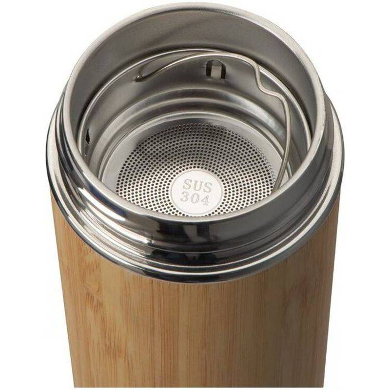 Nerezová sklenice s bambusovým povrchem, 350ml, hnědá Nerezová sklenice s bambusovým povrchem, 350ml, hnědá