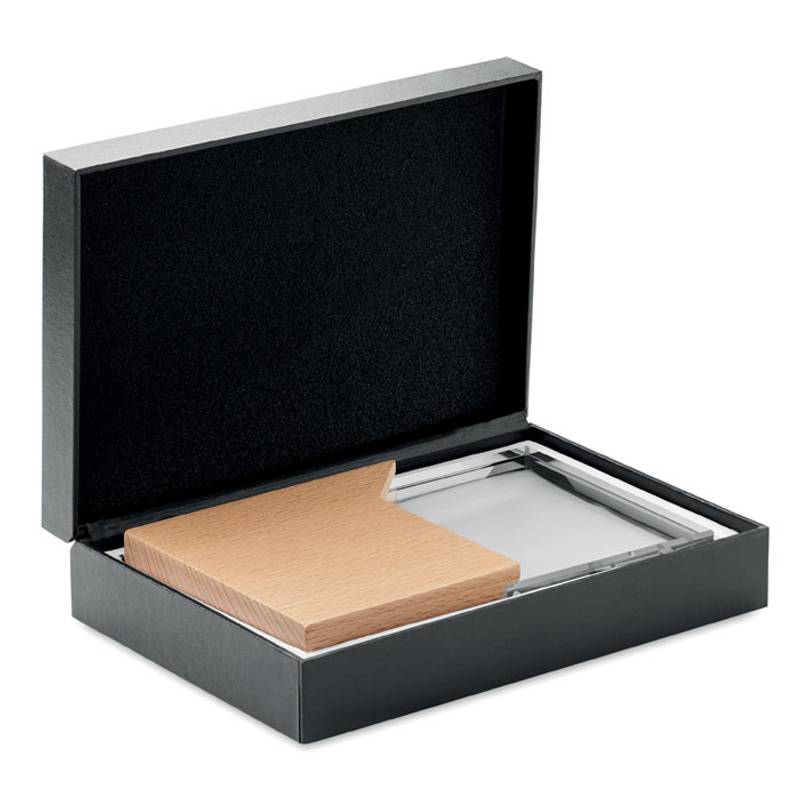 Skleněná plaketa na podstavci, hnědá Skleněná plaketa na podstavci, hnědá