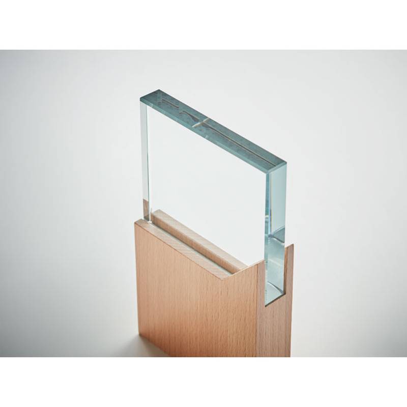 Skleněná plaketa na podstavci, hnědá Skleněná plaketa na podstavci, hnědá