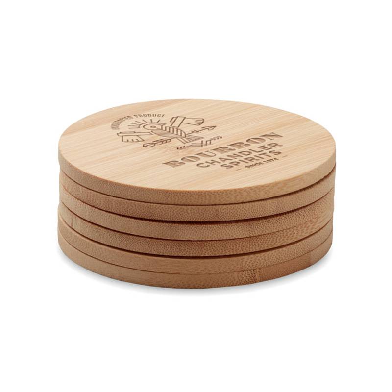 Súprava 6 bambusových podtáckov, hnedá Súprava 6 bambusových podtáckov, hnedá