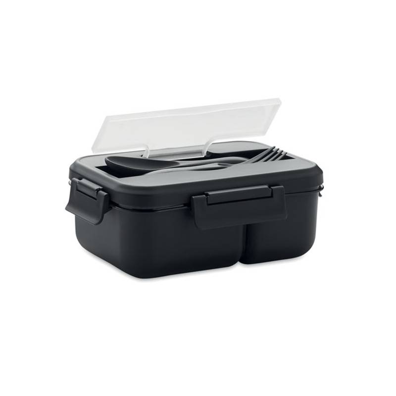 Krabička na obed s príbormi, čierna Krabička na obed s príbormi, čierna