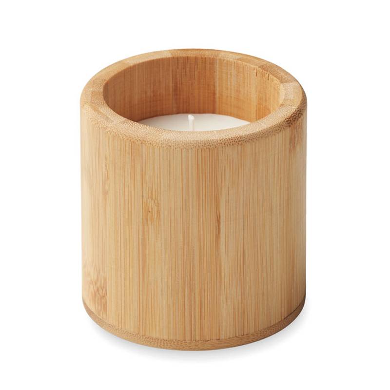 Svíčka v bambusovém držáku, hnědá Svíčka v bambusovém držáku, hnědá