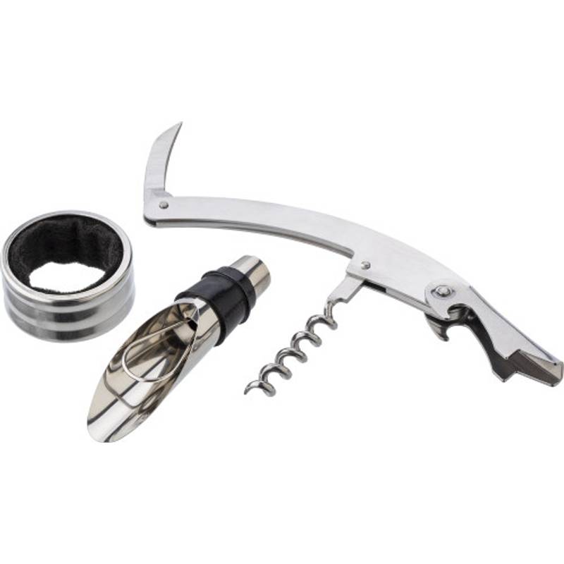 Sada na víno, černá - stříbrná Sada na víno, černá - stříbrná