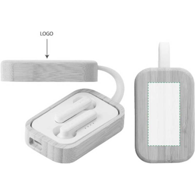 ABS bezdrôtové slúchadlá Marmara, hnedá - biela ABS bezdrôtové slúchadlá Marmara, hnedá - biela