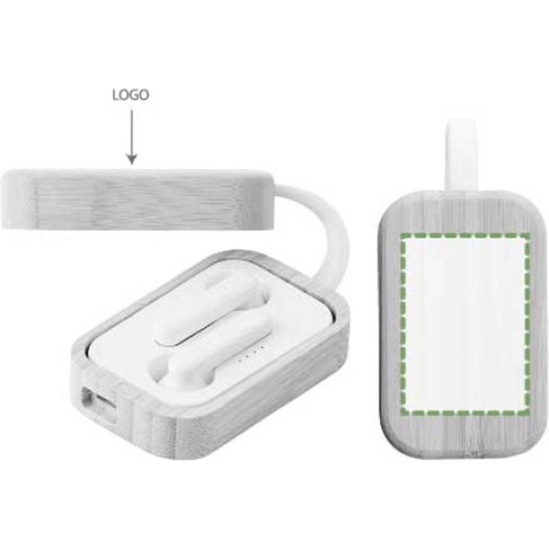 ABS bezdrôtové slúchadlá Marmara, hnedá - biela ABS bezdrôtové slúchadlá Marmara, hnedá - biela