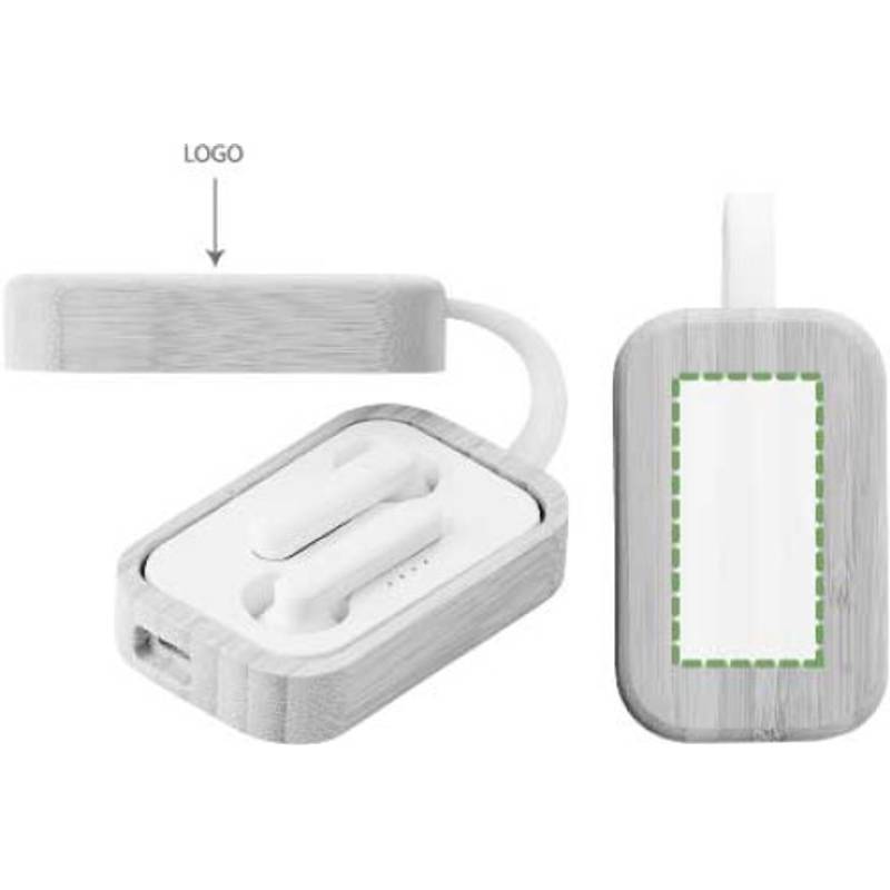 ABS bezdrôtové slúchadlá Marmara, hnedá - biela ABS bezdrôtové slúchadlá Marmara, hnedá - biela