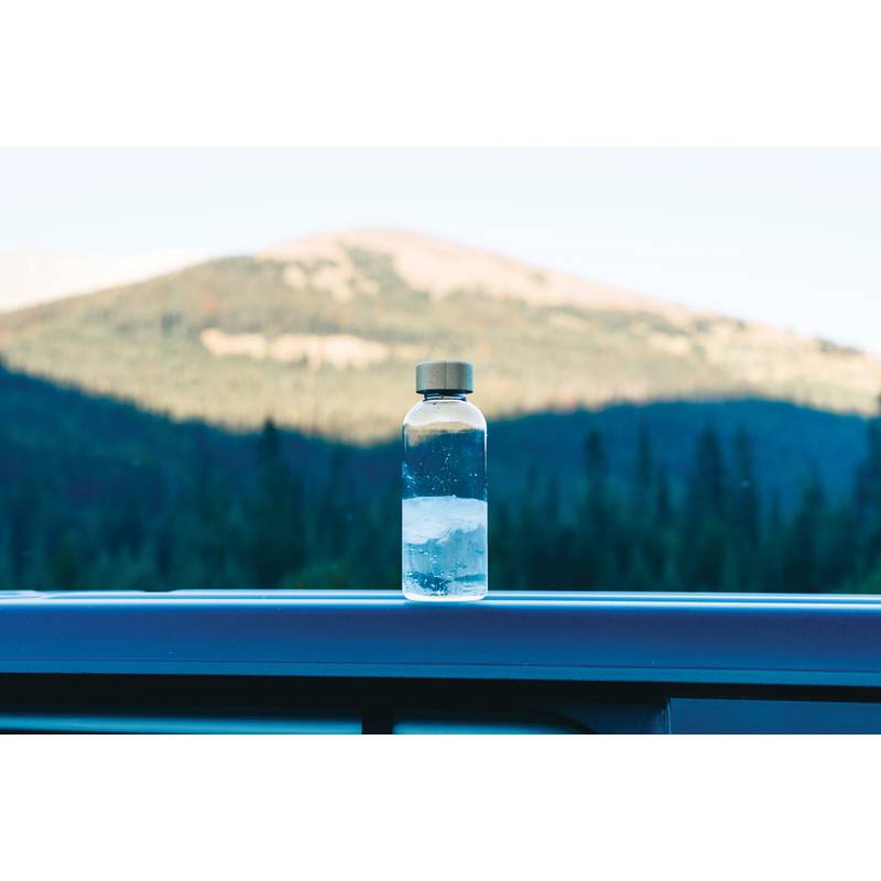 Fľaša na vodu z GRS RPET s FSC bambusovým uzáverom Fľaša na vodu z GRS RPET s FSC bambusovým uzáverom