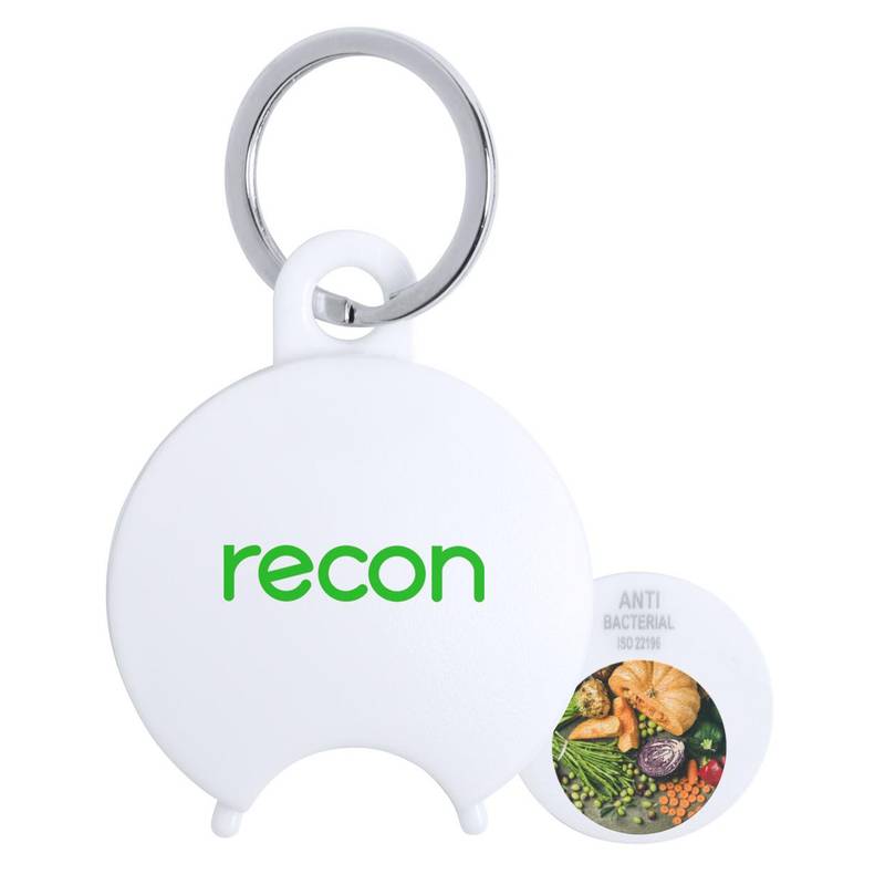 Portis antibakteriální přívěsek na klíče s žetonem, bílá Portis antibakteriální přívěsek na klíče s žetonem, bílá