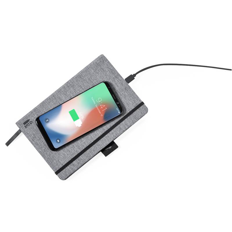 Bein poznámkový blok - bezdrôtová nabíjačka, sivá Bein poznámkový blok - bezdrôtová nabíjačka, sivá