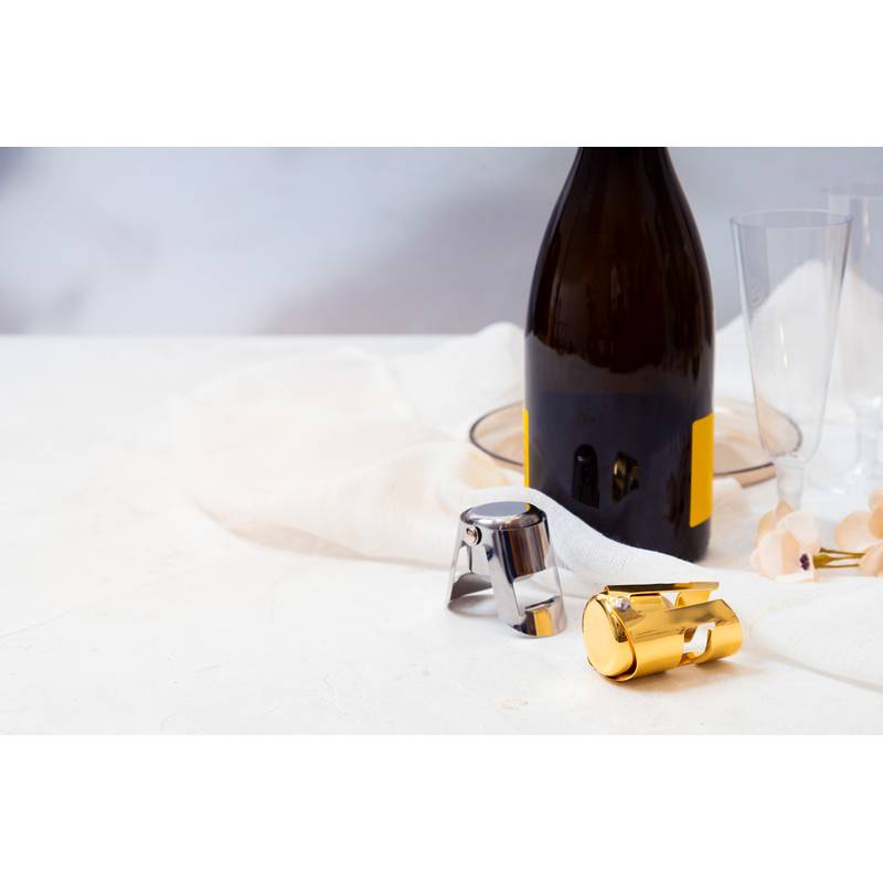 Puglia zátka na šampanské, sivá strieborná Puglia zátka na šampanské, sivá strieborná