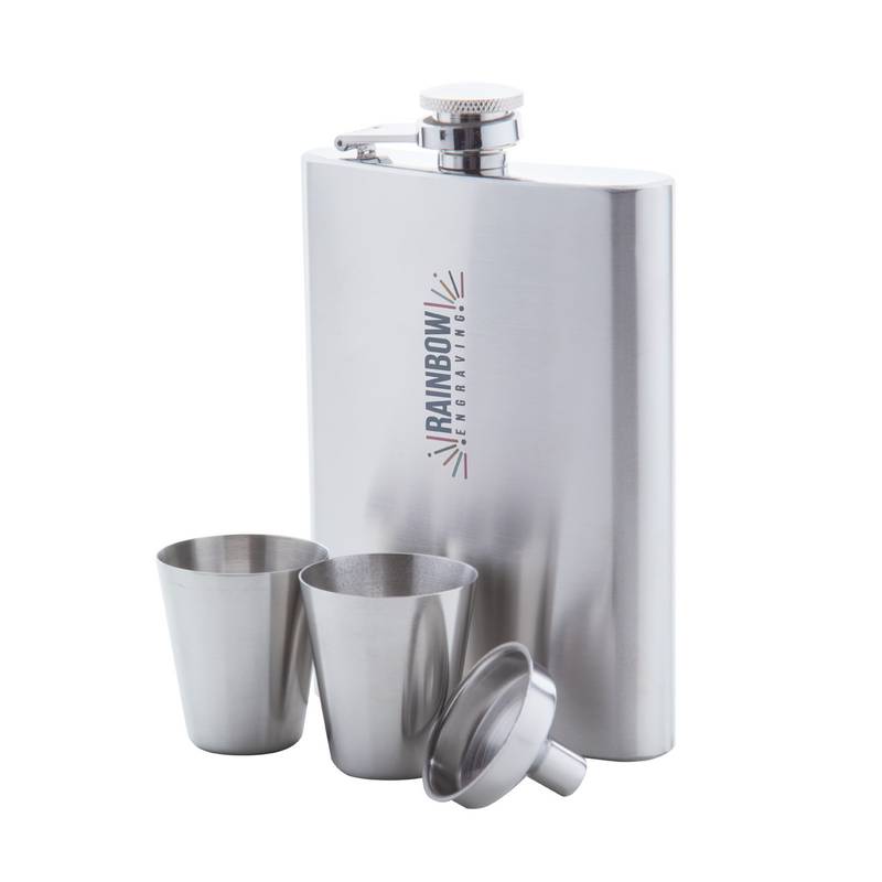 Shackleton sada s ploskačkou, sivá strieborná Shackleton sada s ploskačkou, sivá strieborná