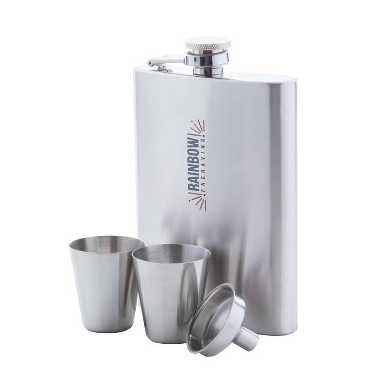 Shackleton sada s ploskačkou, sivá strieborná Shackleton sada s ploskačkou, sivá strieborná