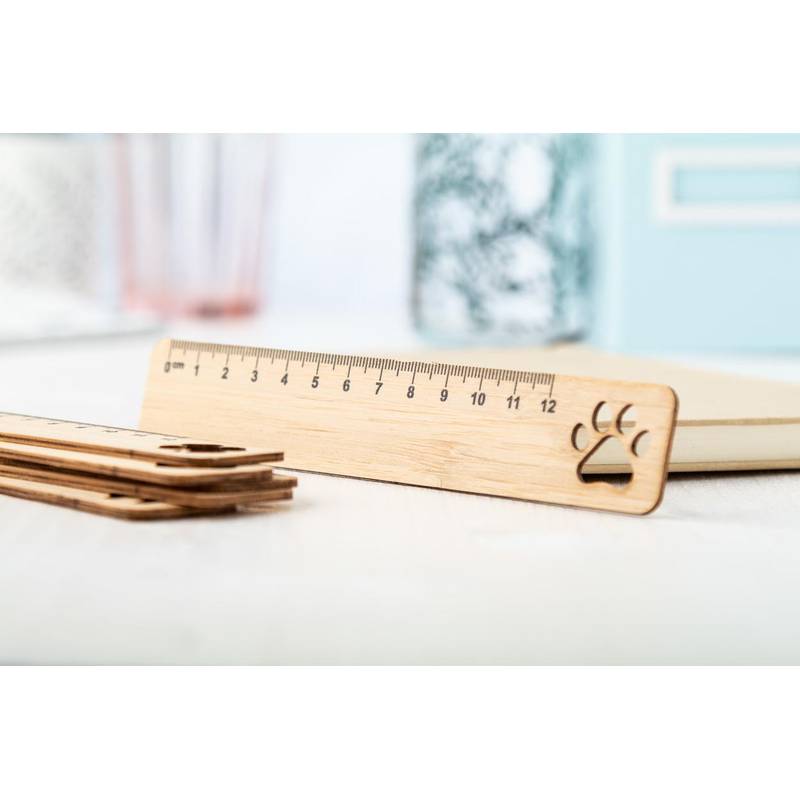 Rooler bambusové pravítko, labka, hnedá Rooler bambusové pravítko, labka, hnedá