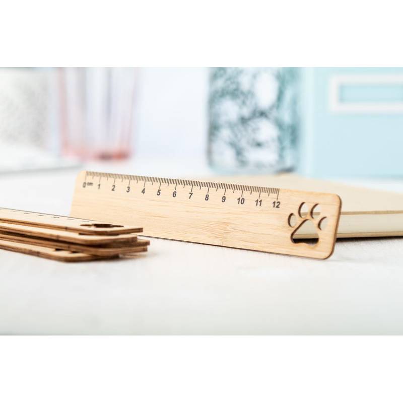 Rooler bambusové pravítko, labka, hnedá Rooler bambusové pravítko, labka, hnedá