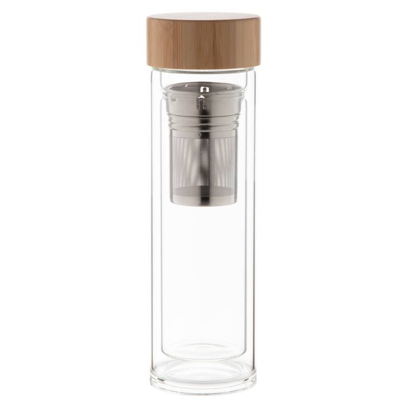 Andina sklenená termo fľaša, hnedá Andina sklenená termo fľaša, hnedá