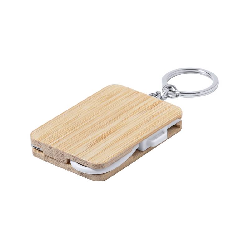 Rusell prívesok na kľúče s USB nabíjacím káblom, biela Rusell prívesok na kľúče s USB nabíjacím káblom, biela