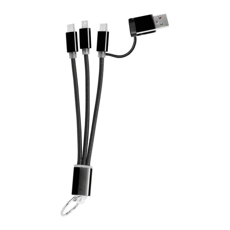 Frecles USB nabíjecí kabel na klíčence, černá Frecles USB nabíjecí kabel na klíčence, černá