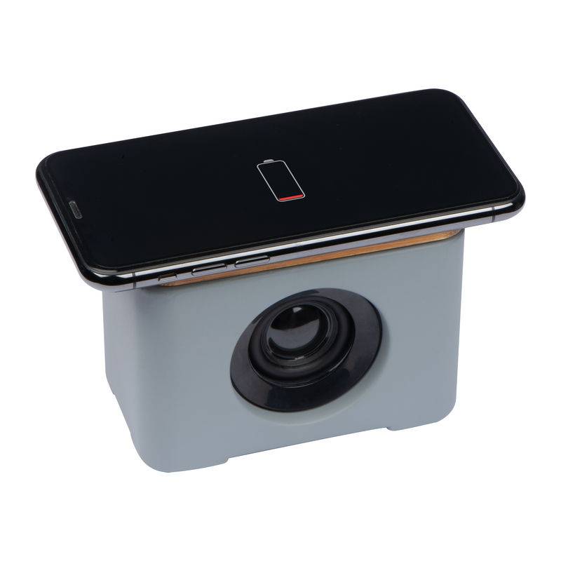 Bluetooth reproduktor a indukčná nabíjačka, sivá Bluetooth reproduktor a indukčná nabíjačka, sivá