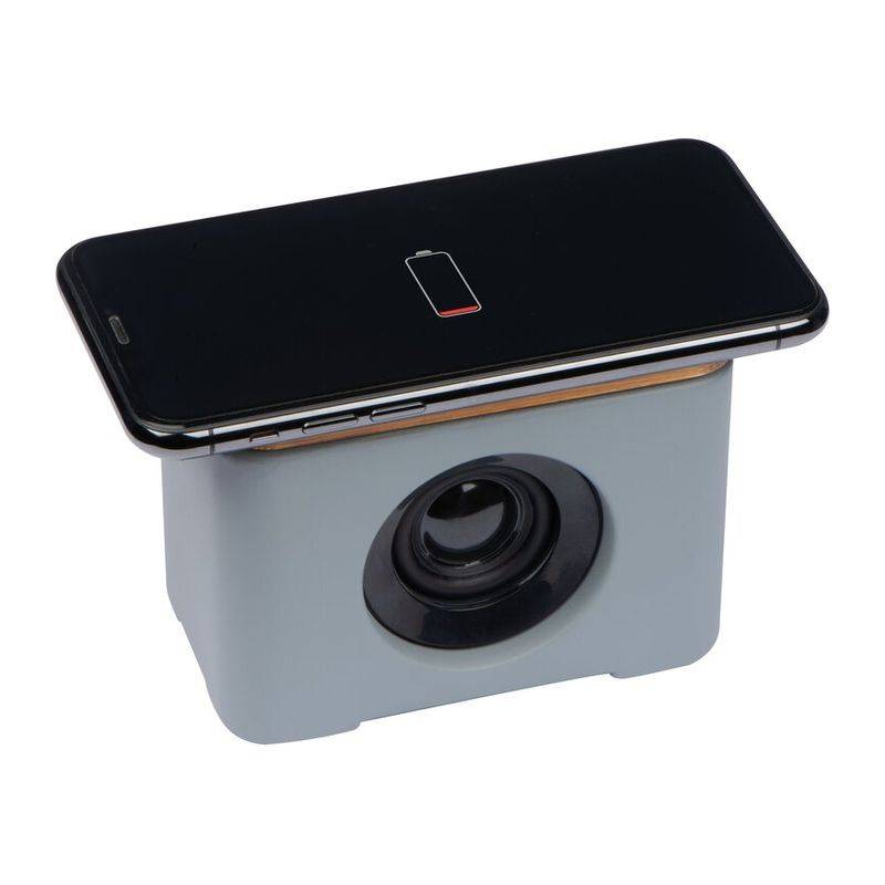 Bluetooth reproduktor a indukčná nabíjačka, sivá Bluetooth reproduktor a indukčná nabíjačka, sivá