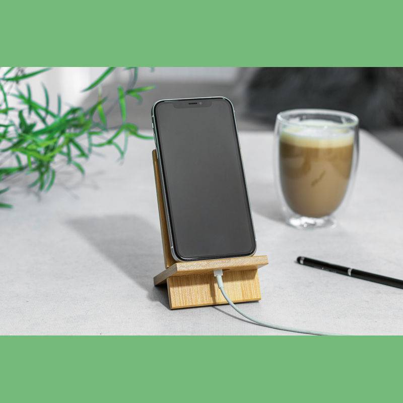 Držiak na mobil z bambusu, hnedá béžová Držiak na mobil z bambusu, hnedá béžová