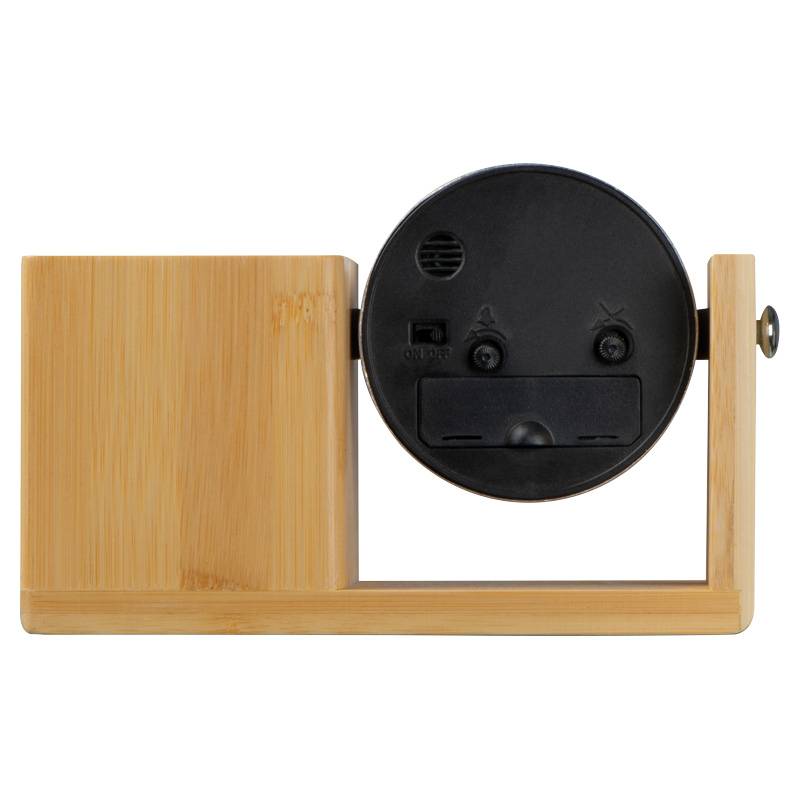Bambusový držák na pera s hodinami, hnědá béžová Bambusový držák na pera s hodinami, hnědá béžová