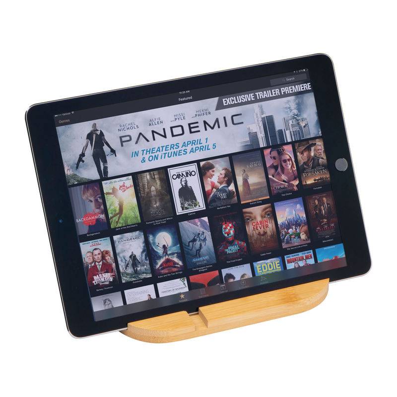 Bambusový držiak na tablet a smartfón, hnedá béžová Bambusový držiak na tablet a smartfón, hnedá béžová