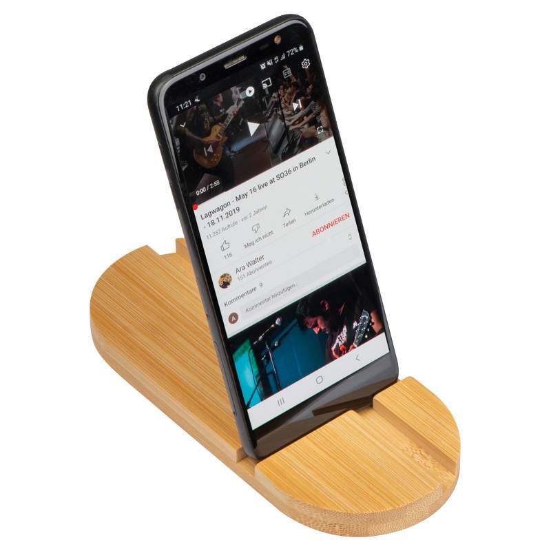 Bambusový držiak na tablet a smartfón, hnedá béžová Bambusový držiak na tablet a smartfón, hnedá béžová