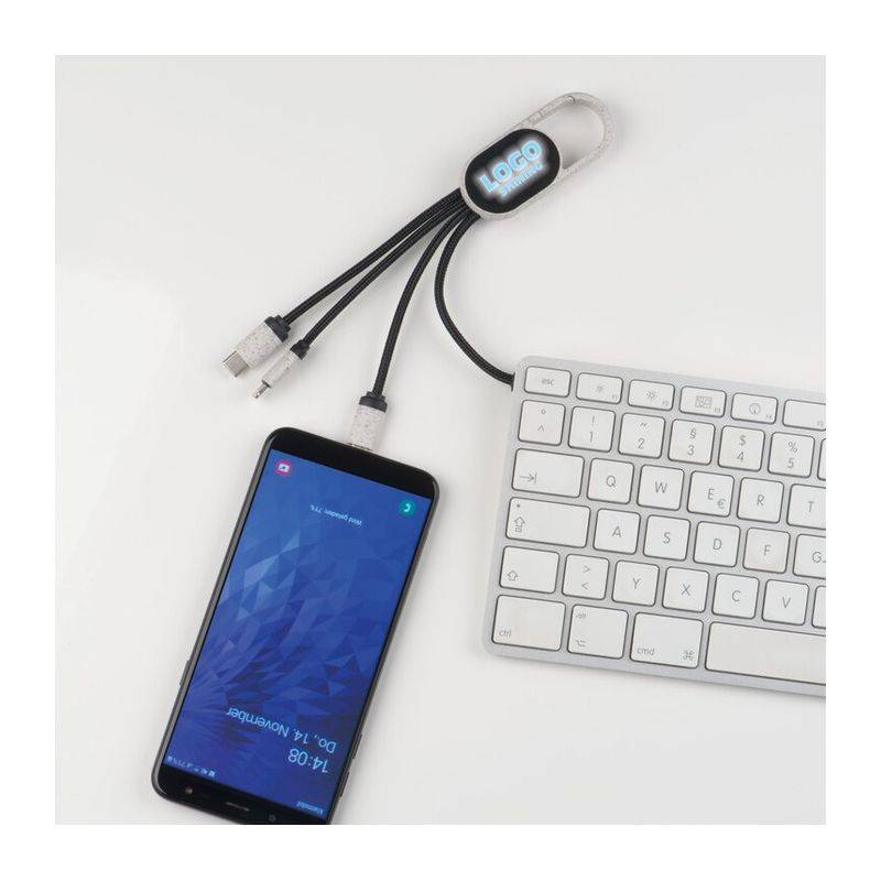 Nabíjecí kabel 3v1, hnědá béžová Nabíjecí kabel 3v1, hnědá béžová