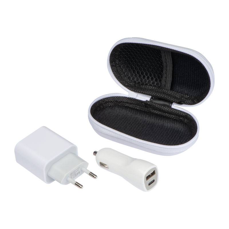 Cestovná sada USB + C Type, biela Cestovná sada USB + C Type, biela