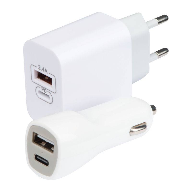 Cestovná sada USB + C Type, biela Cestovná sada USB + C Type, biela