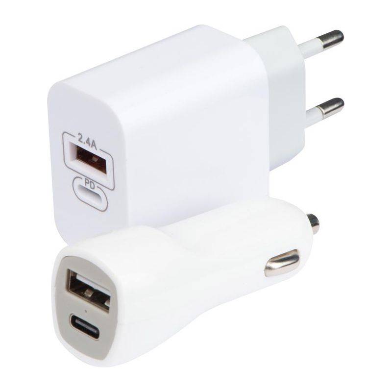 Cestovná sada USB + C Type, biela Cestovná sada USB + C Type, biela