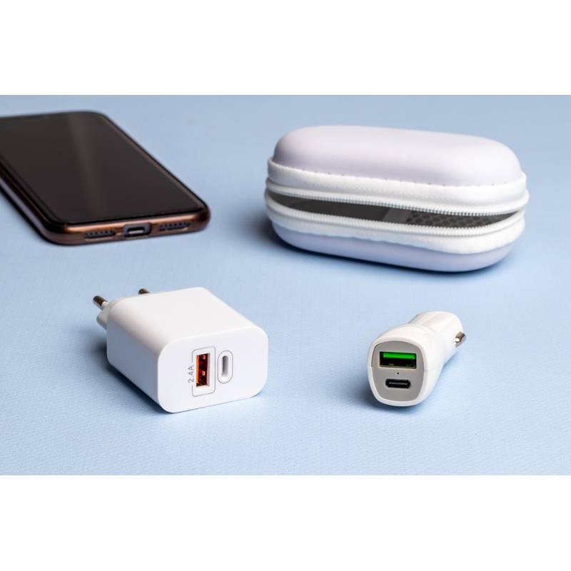 Cestovná sada USB + C Type, biela Cestovná sada USB + C Type, biela