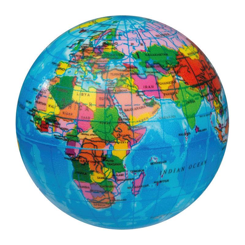 Antistresová lopta Glóbus, viacfarebná Antistresová lopta Glóbus, viacfarebná