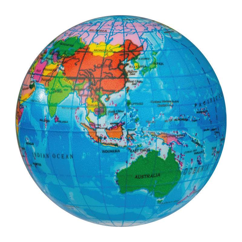 Antistresová lopta Glóbus, viacfarebná Antistresová lopta Glóbus, viacfarebná