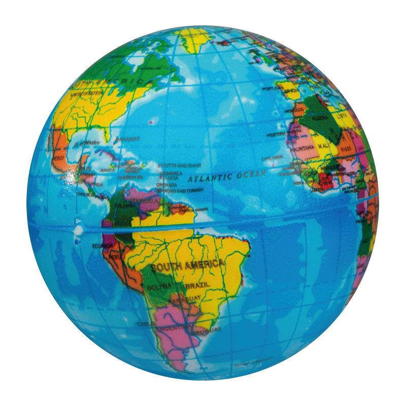 Antistresová lopta Glóbus, viacfarebná Antistresová lopta Glóbus, viacfarebná