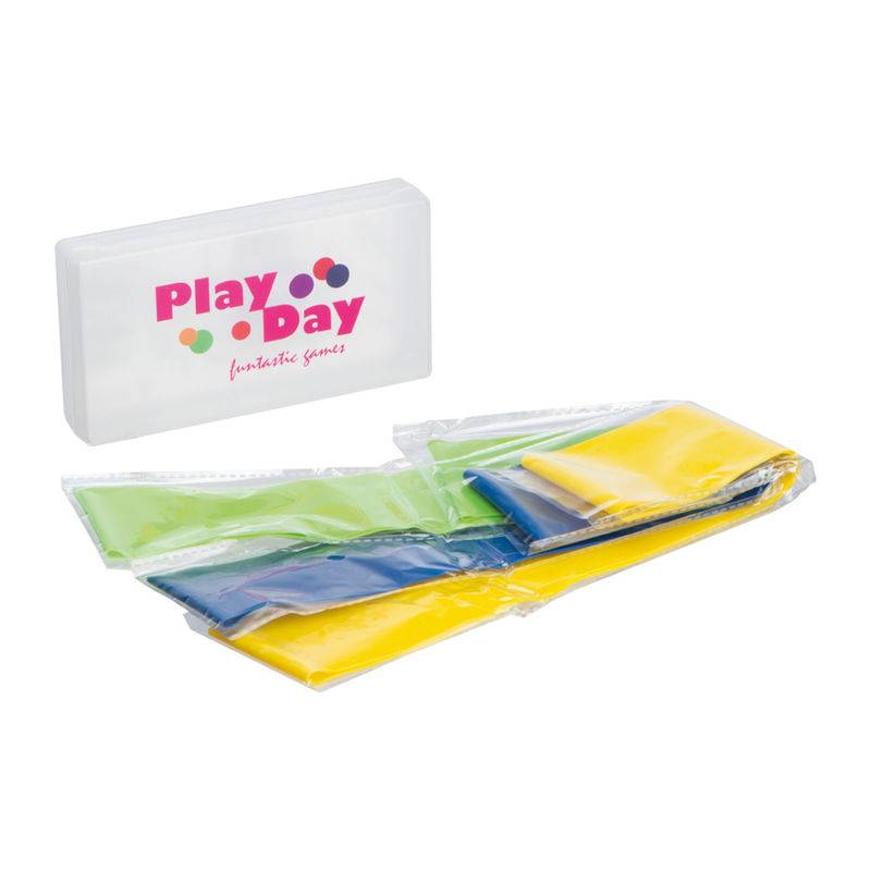 Elastické fitness pásky v plastovém boxu, vícebarevná Elastické fitness pásky v plastovém boxu, vícebarevná