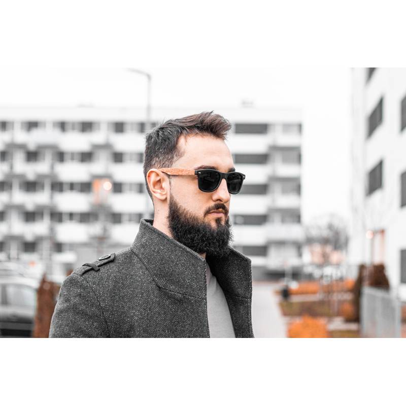 Slnečné okuliare s korkovými ušnicami, hnedá béžová Slnečné okuliare s korkovými ušnicami, hnedá béžová