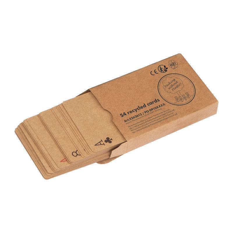 Hrací karty vyrobené z recyklovaného papíru, hnědá béžová Hrací karty vyrobené z recyklovaného papíru, hnědá béžová