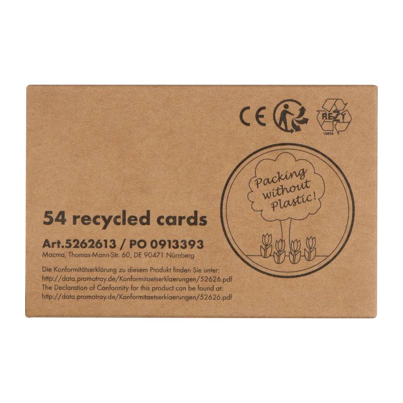 Hrací karty vyrobené z recyklovaného papíru, hnědá béžová Hrací karty vyrobené z recyklovaného papíru, hnědá béžová
