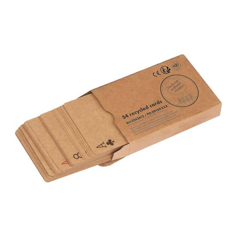 Hrací karty vyrobené z recyklovaného papíru, hnědá béžová Hrací karty vyrobené z recyklovaného papíru, hnědá béžová