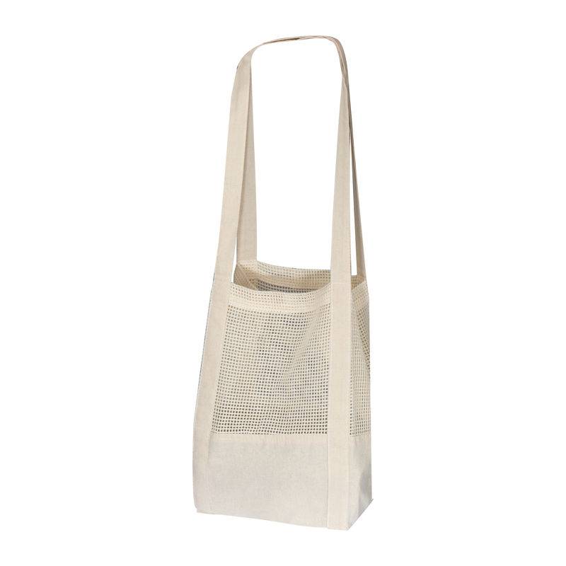 Bavlnená taška OEKO Tex s háčkovanou strednou časťou, biela Bavlnená taška OEKO Tex s háčkovanou strednou časťou, biela