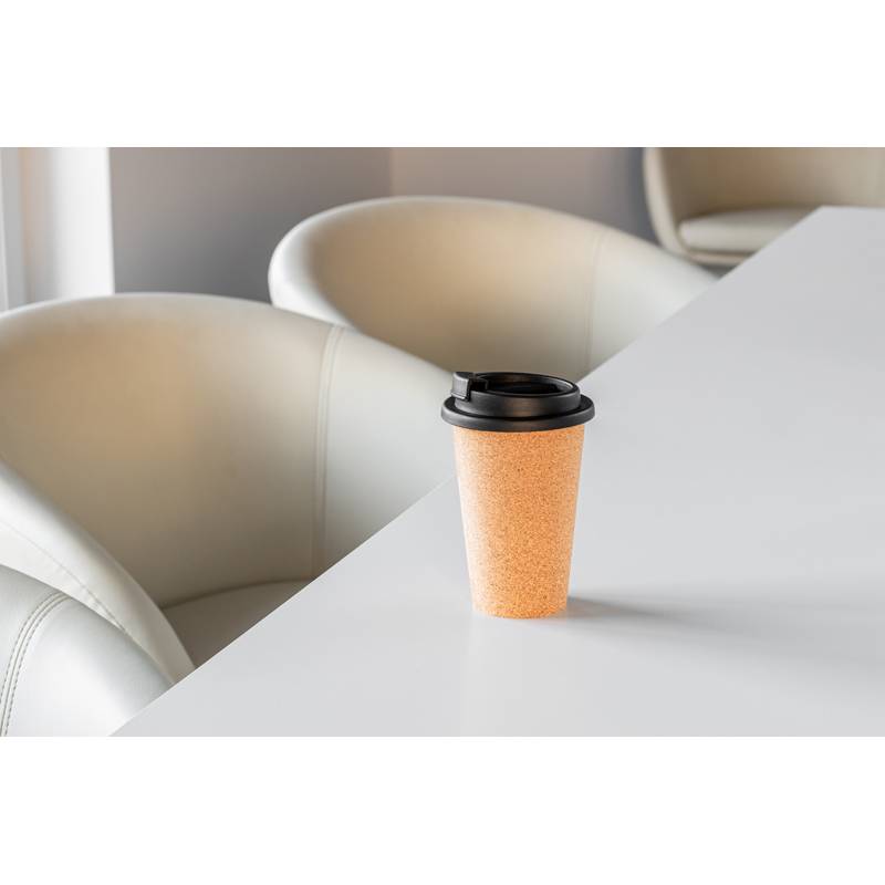 Pohár na pití s ??korkovým povrchem, hnědá béžová Pohár na pití s ??korkovým povrchem, hnědá béžová