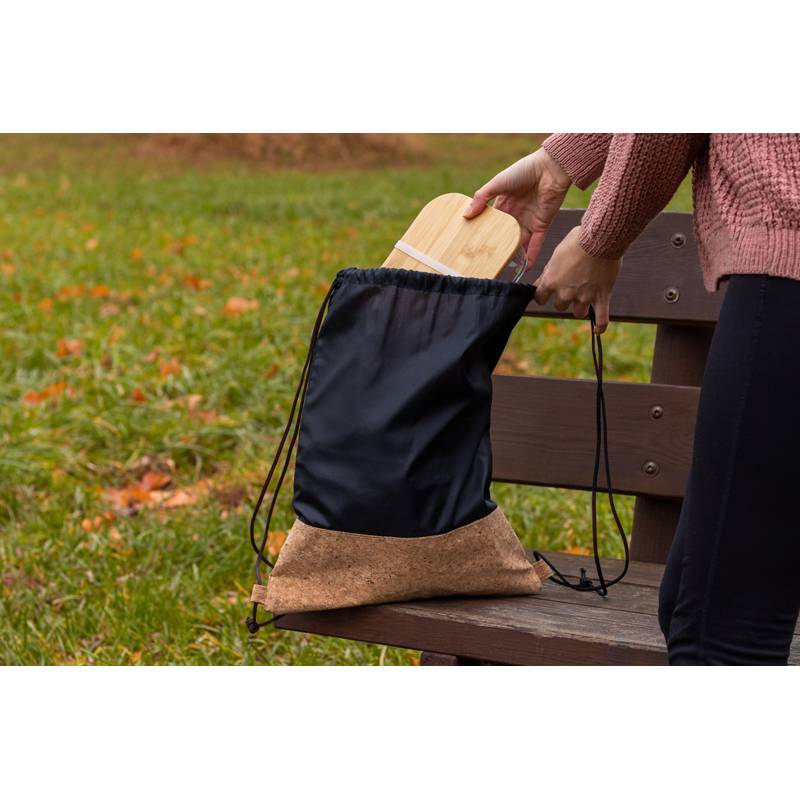 Vrecúško na telocvik s korkovým dnom, čierna Vrecúško na telocvik s korkovým dnom, čierna