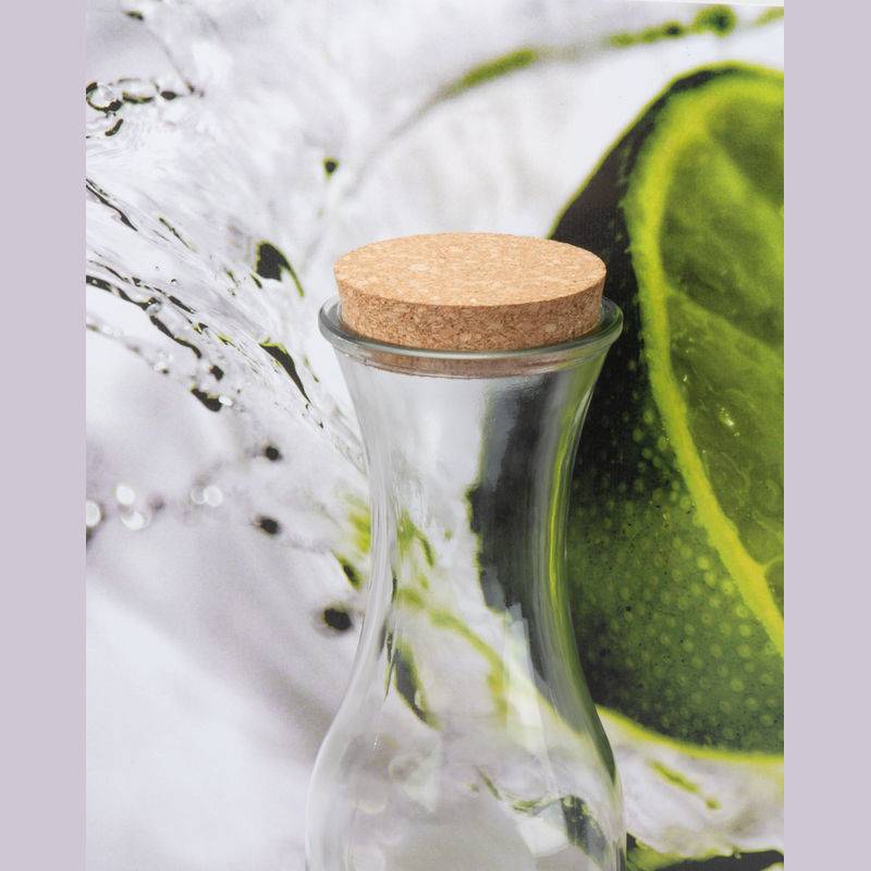 Skleněná láhev s korkovým víkem 1L, hnědá - transparentní Skleněná láhev s korkovým víkem 1L, hnědá - transparentní