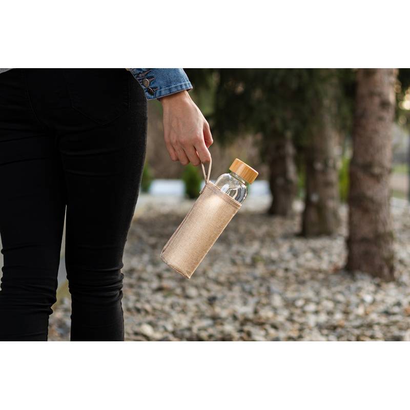 Skleněná láhev s jutovým povrchem 500 ml, vícebarevná Skleněná láhev s jutovým povrchem 500 ml, vícebarevná