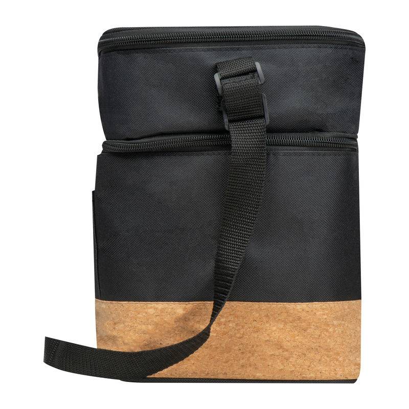 Chladiaca taška RPET s extra priehradkou a korkový, čierna Chladiaca taška RPET s extra priehradkou a korkový, čierna