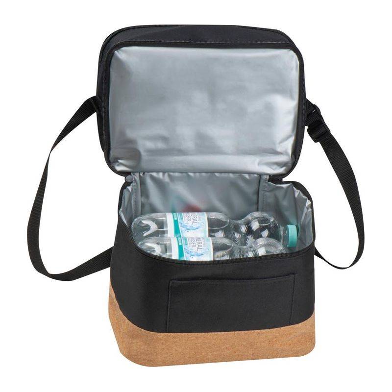 Chladiaca taška RPET s extra priehradkou a korkový, čierna Chladiaca taška RPET s extra priehradkou a korkový, čierna